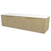 Timberline Elwood Dockland 1500mm Artic White Wall Hung Double Vanity Unit