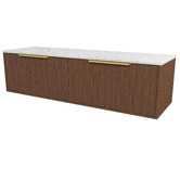 Timberline Elwood Dockland 1500mm Carrara Wall Hung Double Vanity Unit