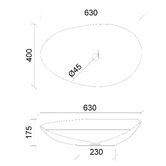 Timberline Fleur 630mm Gloss White Organic Ceramic Above Counter Basin