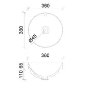 Timberline Henry 360mm Gloss White Round Ceramic Semi-Inset Basin with Overflow