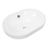 Timberline Terance 500mm Gloss White Pill Ceramic Semi-Inset Basin with Overflow