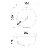 Timberline Tegan 350mm Round Ceramic Undermount Basin with Overflow