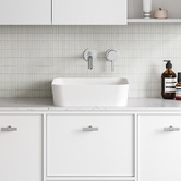 Timberline Florent 415mm White Gloss Square Ceramic Above Counter Basin