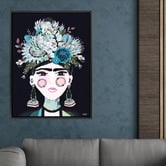 Art Prints Unique Aqua Frida Printed Wall Art