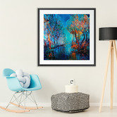Art Prints Unique Trees by the River Printed Wall Art