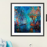 Art Prints Unique Trees by the River Printed Wall Art