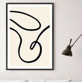 Art Prints Unique Black Lines II Printed Wall Art