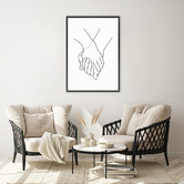 Art Prints Unique Holding Hands Printed Wall Art
