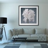 Art Prints Unique Peony on Blue Printed Wall Art