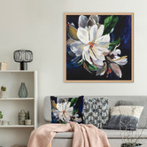 Art Prints Unique Magnolia on Blue Printed Wall Art