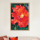 Art Prints Unique Red Hibiscus Printed Wall Art
