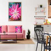 Art Prints Unique Pink Dahlia Printed Wall Art