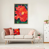 Art Prints Unique Red Hibiscus Printed Wall Art
