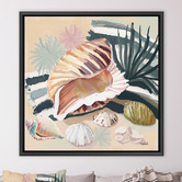 Art Prints Unique Sea Shell Grass Canvas Wall Art