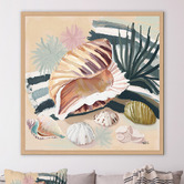 Art Prints Unique Sea Shell Grass Canvas Wall Art