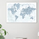 Art Prints Unique World Map Segmented Canvas Wall Art