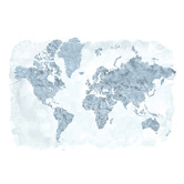 Art Prints Unique World Map Segmented Canvas Wall Art