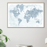 Art Prints Unique World Map Segmented Canvas Wall Art