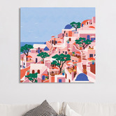 Art Prints Unique Santorini Canvas Wall Art