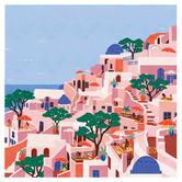 Art Prints Unique Santorini Canvas Wall Art