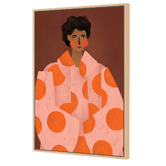 Art Prints Unique Woman with Orange Dots Canvas Wall Art