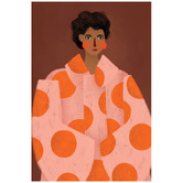 Art Prints Unique Woman with Orange Dots Canvas Wall Art