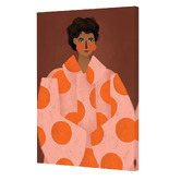 Art Prints Unique Woman with Orange Dots Canvas Wall Art