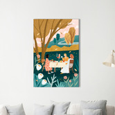 Art Prints Unique Autumn Tea Party Canvas Wall Art