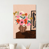 Art Prints Unique Flower Polka Dots Canvas Wall Art