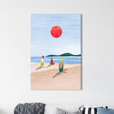 Art Prints Unique Girls at the Beach Canvas Wall Art