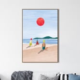 Art Prints Unique Girls at the Beach Canvas Wall Art