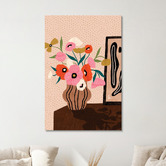 Art Prints Unique Flower Polka Dots Canvas Wall Art