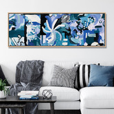 Art Prints Unique Blue Meandering II Canvas Wall Art