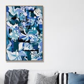 Art Prints Unique Blue Meandering I Canvas Wall Art