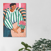 Art Prints Unique Caroline in Thought Canvas Wall Art