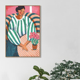 Art Prints Unique Caroline in Thought Canvas Wall Art