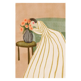 Art Prints Unique Woman Admiring Flowers Canvas Wall Art