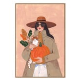 Art Prints Unique Woman in Autumn Canvas Wall Art