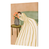 Art Prints Unique Woman Admiring Flowers Canvas Wall Art