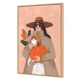 Art Prints Unique Woman in Autumn Canvas Wall Art