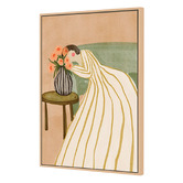 Art Prints Unique Woman Admiring Flowers Canvas Wall Art