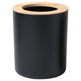 Lifestyle Traders 3 Piece Bamboo Toilet Brush &amp; Trash Can Set