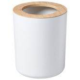 Lifestyle Traders 3 Piece Bamboo Toilet Brush &amp; Trash Can Set