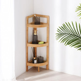 Lifestyle Traders Okin 3 Tier Bamboo Corner Shelf