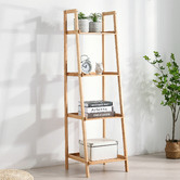 Lifestyle Traders Kusa 4 Tier Bamboo Ladder Display Shelf