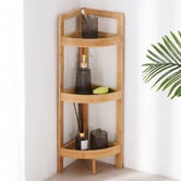 Lifestyle Traders Okin 3 Tier Bamboo Corner Shelf