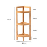 Lifestyle Traders Okin 3 Tier Bamboo Corner Shelf