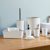 Lifestyle Traders 7 Piece Bamboo Bathroom Essential Set