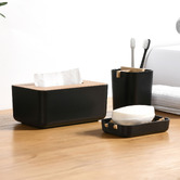 Lifestyle Traders 3 Piece Bamboo Bathroom Essential Set