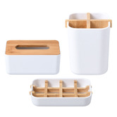 Lifestyle Traders 3 Piece Bamboo Bathroom Essential Set